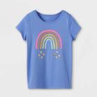 Girls' Adaptive Printed Short Sleeve Graphic T-shirt - Cat & Jack Periwinkle Blue