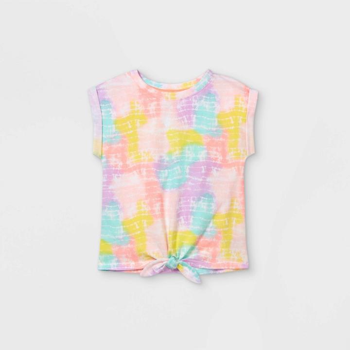 Toddler Girls' Tie-front T-shirt - Cat & Jack 12m,