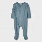 Grayson Collective Baby Pointelle Long Sleeve Bodysuit - Green Newborn