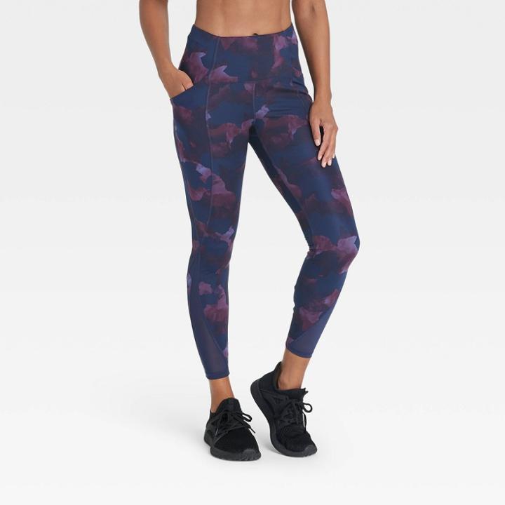 Women's Sculpted Linear Camo Print High-waisted 7/8 Leggings 25 - All In Motion Purple