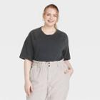 Women's Plus Size French Terry Sweatshirt - Universal Thread Charcoal Gray