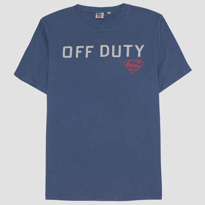 Junk Food Men's Superman Men Off Duty Short Sleeve T-shirt - Blue