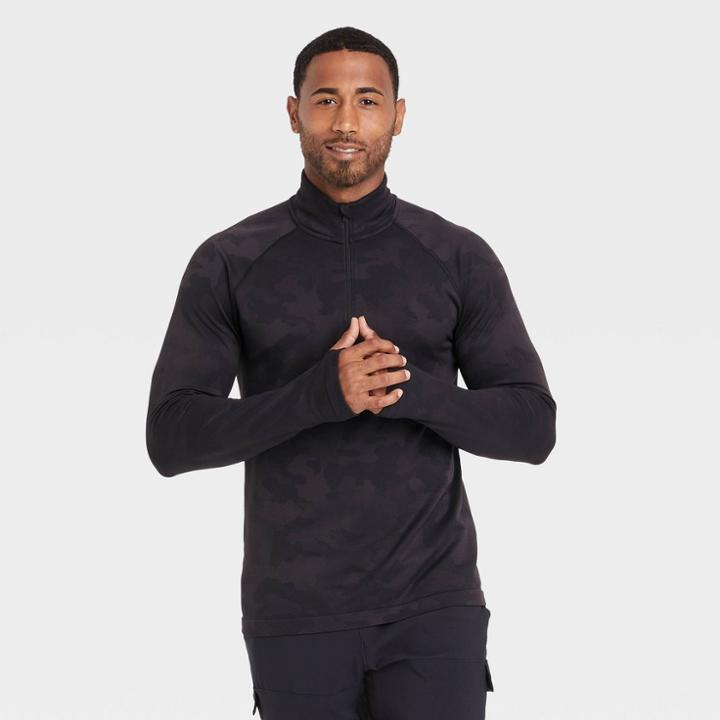 All In Motion Men's Camo Seamless 1/4 Zip Pullover - All In