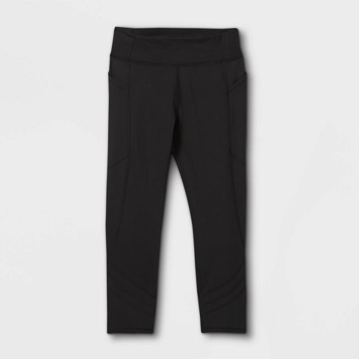 Girls' Side Pocket Capri Leggings - All In Motion Black