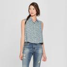 Women's Floral Sleeveless Button-up Shirt - Xhilaration