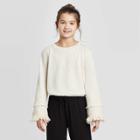 Girls' Long Sleeve Knit Pullover - Art Class Brown S, Size: