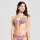 Women's Shore Light Lift Strappy Side Bikini Top - Shade & Shore Coral Print