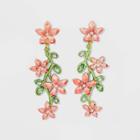Sugarfix By Baublebar Metallic Flower Vine Drop Earrings - Pink/green