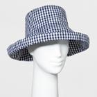Women's Gingham Kettle Bucket Hat - A New Day Navy/white (blue/white)