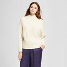 Cliche Women's Cable Pullover Sweater - Clich White