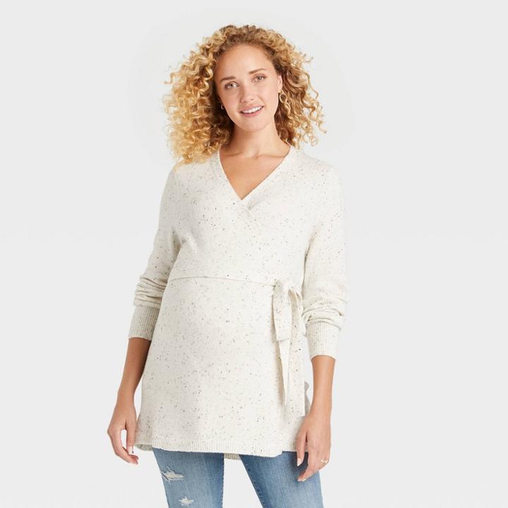 Wrap Maternity Sweater - Isabel Maternity By Ingrid & Isabel Cream