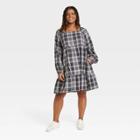 Women's Plus Size Balloon Long Sleeve Shift Dress - Universal Thread Navy Blue