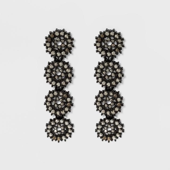 Linear Drop With Stone Earrings - A New Day Black