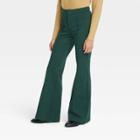 Women's High-rise Slim Fit Retro Flare Pull-on Pants - A New Day Green