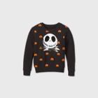 Girls' Disney Jack Skellington Flip Sequin Pullover - Black