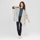 Women's Striped Woven Kimono Jacket Ruana - Universal Thread Heather Gray