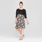 Maternity Floral Print 3/4 Sleeve Cropped Sweater Printed Dress - Macherie - Black S, Infant Girl's