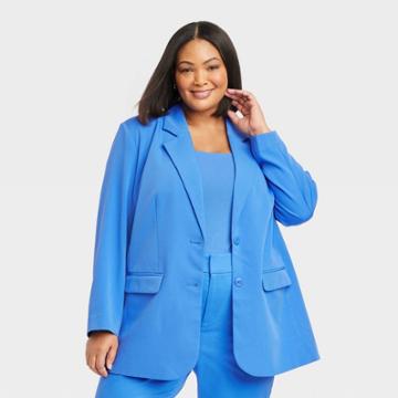 Women's Blazer Coat - Ava & Viv Blue