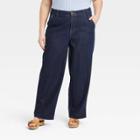 Women's Plus Size High-rise Straight Cropped Jeans - Universal Thread Dark Wash
