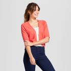 Women's Short Sleeve Cardigan - A New Day Coral (pink)