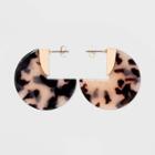 Acrylic Geometric Hoop Earrings - A New Day Tortoise/gold, Women's, Green/gold