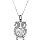 Target Cubic Zirconia Owl Floating Locket In Sterling