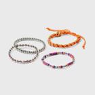 Mixed Beaded And Cord Stretch Bracelet Set 4pc - Wild Fable , Beige/black/blue