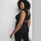 Women's Plus Size Reversible Twist Cropped Sweater Tank Top - Wild Fable Black