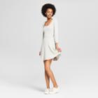 Women's Square Neckline Skater Dress - Soul Cake (juniors') White