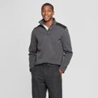 Men's Standard Fit Long Sleeve Sweater Fleece Quarter Snap - Goodfellow & Co Charcoal (grey)