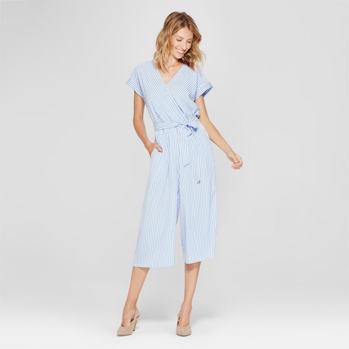 Women's Striped Dolman Sleeve Jumpsuit - Spenser Jeremy - Blue/white