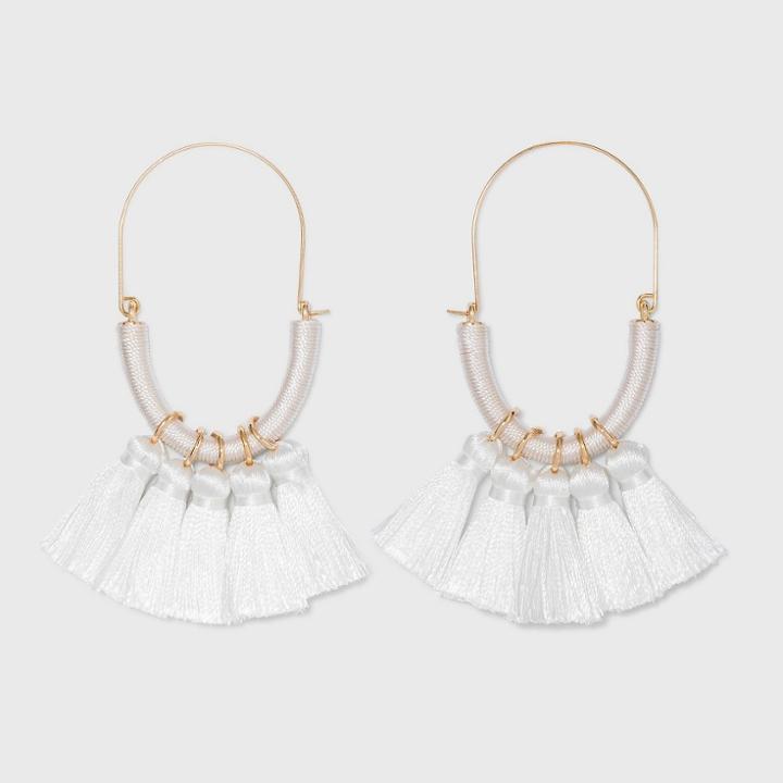 Sugarfix By Baublebar Multi-tassel Threader Earrings - White