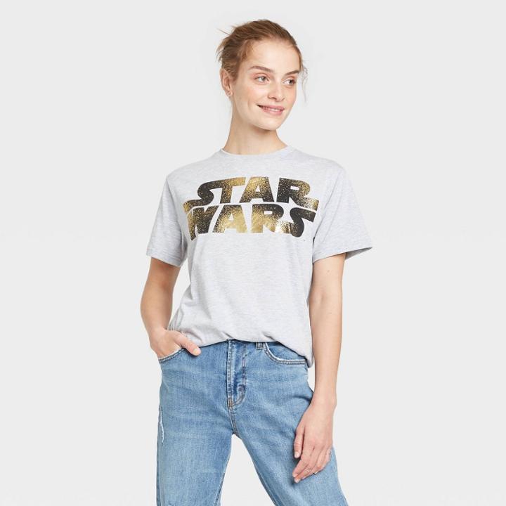 Women's Star Wars Force Logo Episode Four T-shirt - Heather Gray