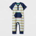 Baby Boys' Striped Romper - Cat & Jack Yellow/blue Newborn, Boy's