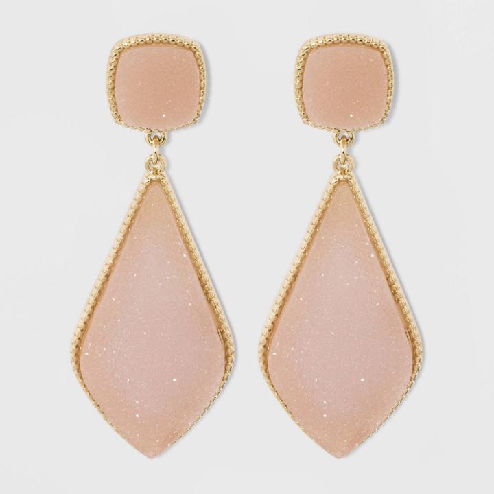 Sugarfix By Baublebar Glamorous Druzy Drop Earrings - Blush Pink, Women's