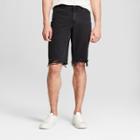 Men's 12 Raw Edge Destructed Denim Shorts - Jackson Black