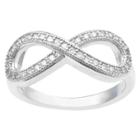 Journee Collection 3/8 Ct. T.w. Round-cut Cz Pave Set Infinity Ring In Sterling Silver - Silver,