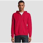 Hanes Men's Ecosmart Fleece Full Zip Hooded Sweatshirt - Deep Red M,