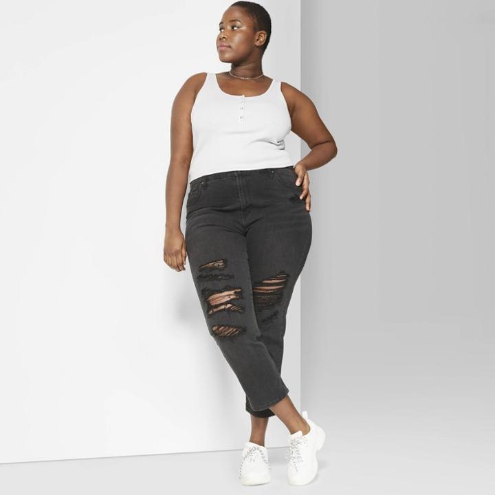 Women's Plus Size Snap Placket Tank Top - Wild Fable