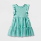 Toddler Girls' Short Sleeve Tulle Dress - Cat & Jack Green