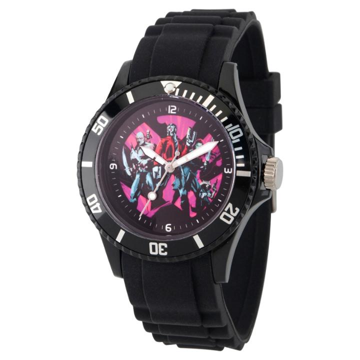 Disney Men's Marvel Guardians Of The Galaxy Vol. 2 Drax/groot/star-lord/gamora Plastic Watch - Black