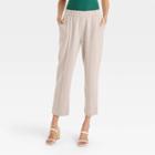 Women's High-rise Slim Straight Fit Ankle Pull-on Pants - A New Day Cream