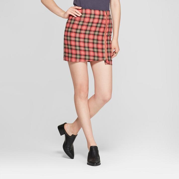 Junk Food Women's Plaid Midi Skirt - Red/green