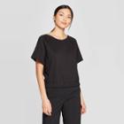Women's Short Sleeve Banded Bottom V-neck T-shirt - Prologue Black