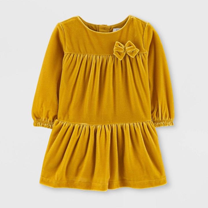 Toddler Girls' Holiday Bow Dress - Just One You Made By Carter's Yellow