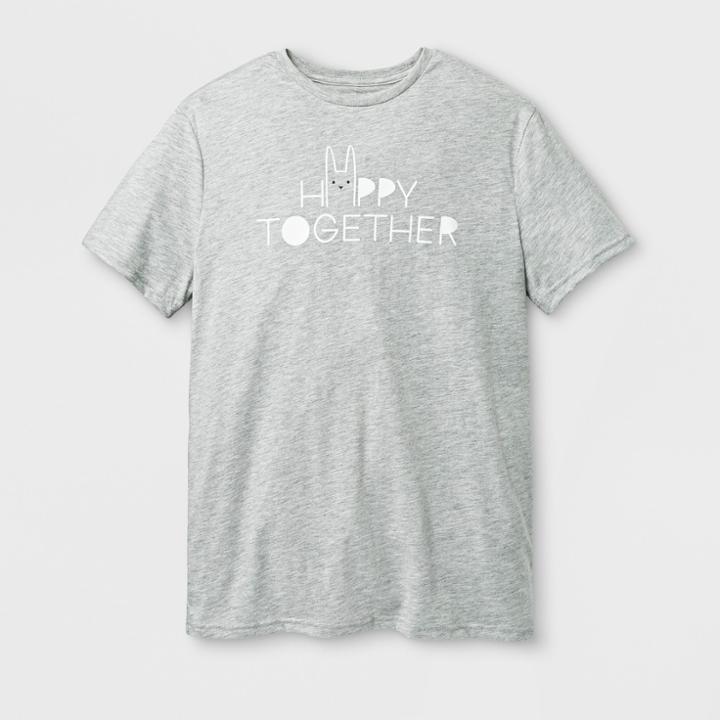 Shinsung Tongsang Men's Short Sleeve Happy Together Easter T-shirt - Gray