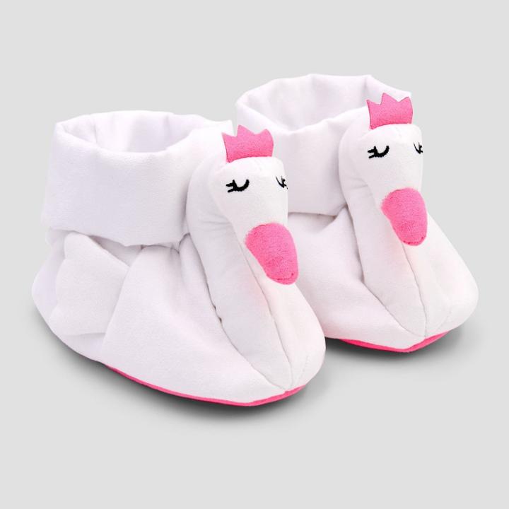 Baby Girls' Swan Crib Shoes - Cloud Island White