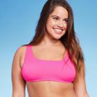 Women's Ribbed Bralette Bikini Top - Wild Fable Pink X