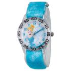 Girls' Disney Princess Cinderella Clear Plastic Time Teacher Watch - Blue
