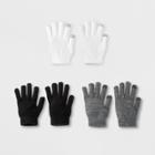 Women's 3pk Tech Touch Gloves - Wild Fable Black, Ebony
